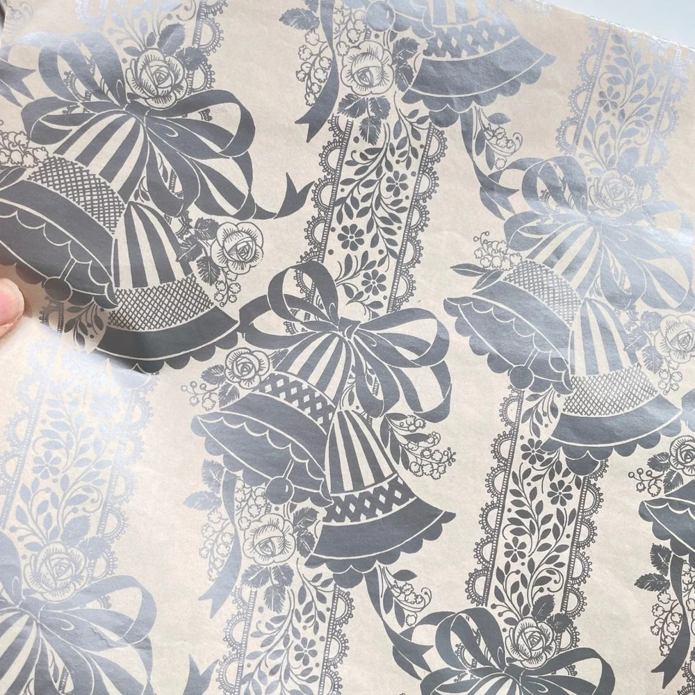 Vtg Variety Gift Wrap 4 Ribbon Lot Baby Wedding Shower Mid Century Junk Journal